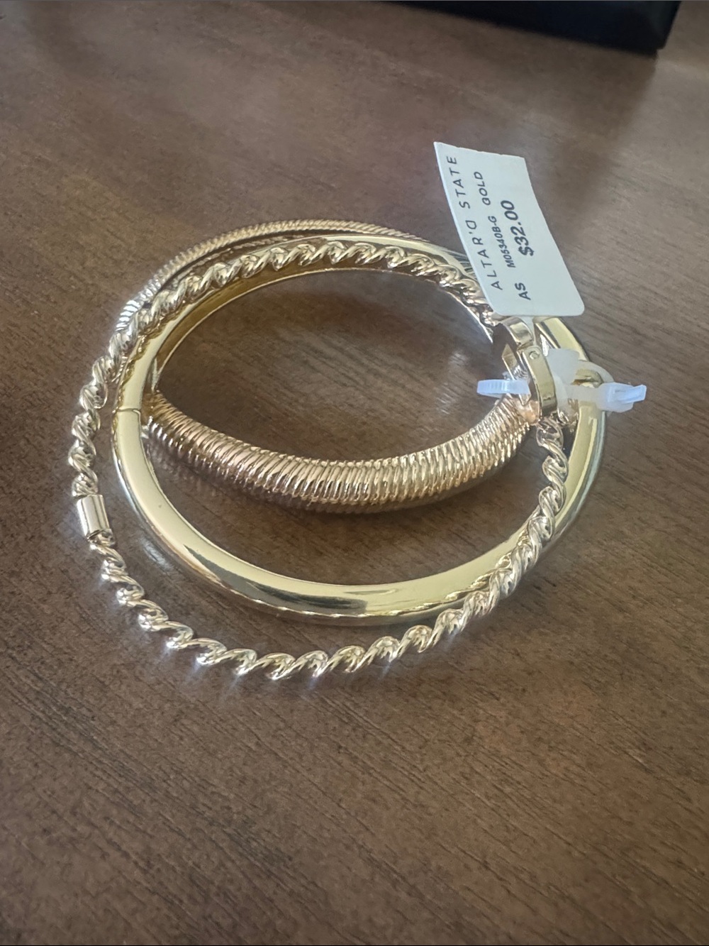 Altar'd State Gold Triple Bangle Bracelet Set - NWT